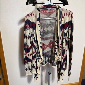 Charlotte Russe Multicolor Geometric Cardigan